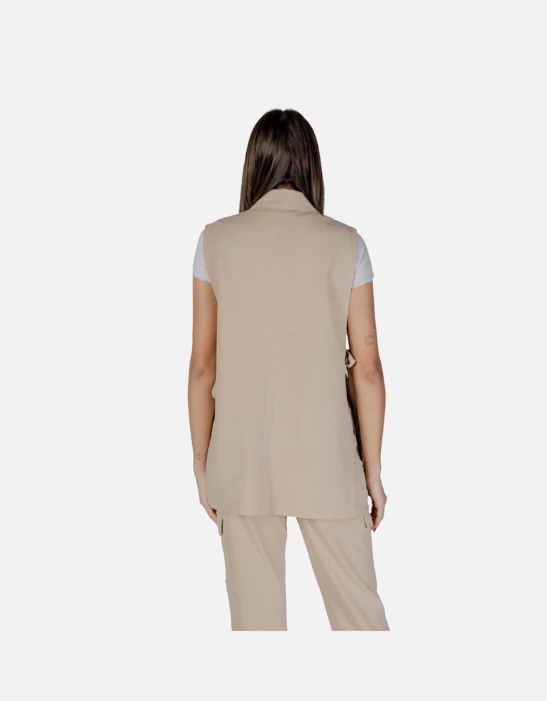 Polyester Viscose Blend Tailored Jacket Women - Beige Suits