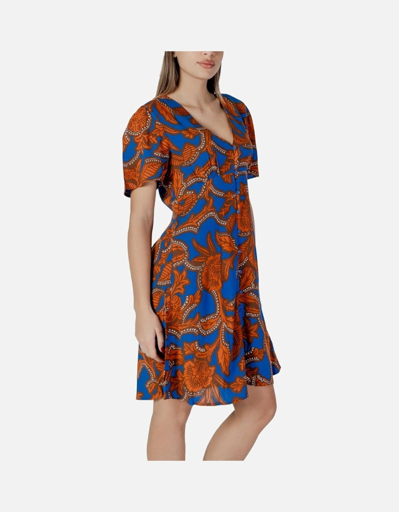 Flowy Viscose Midi Dress Women - Blue Dresses