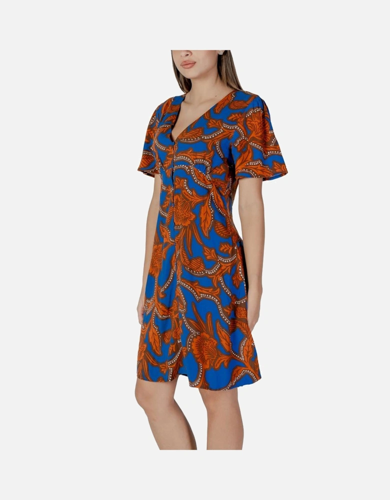 Flowy Viscose Midi Dress Women - Blue Dresses