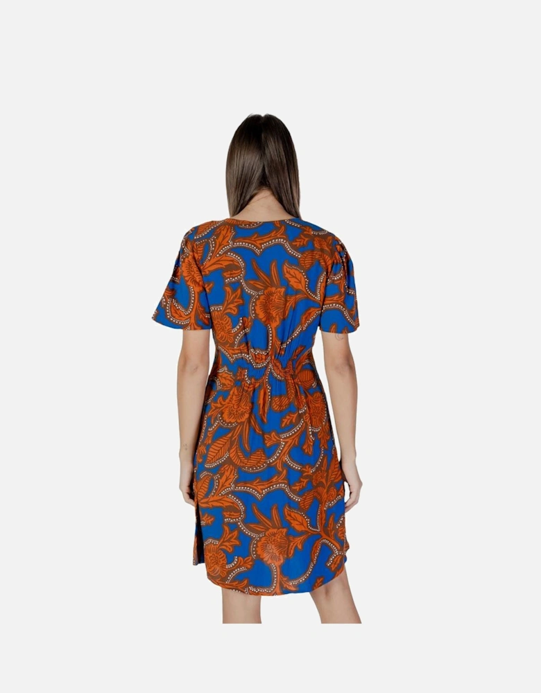 Flowy Viscose Midi Dress Women - Blue Dresses