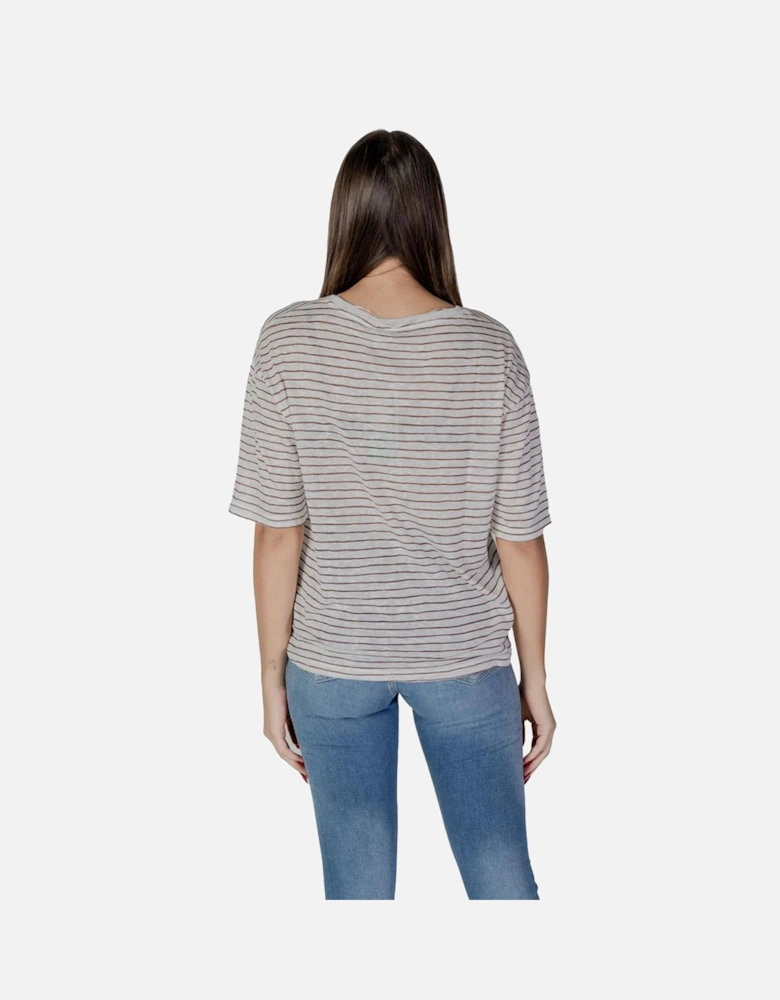 Polyester Viscose Canvas T-Shirts Women - Brown