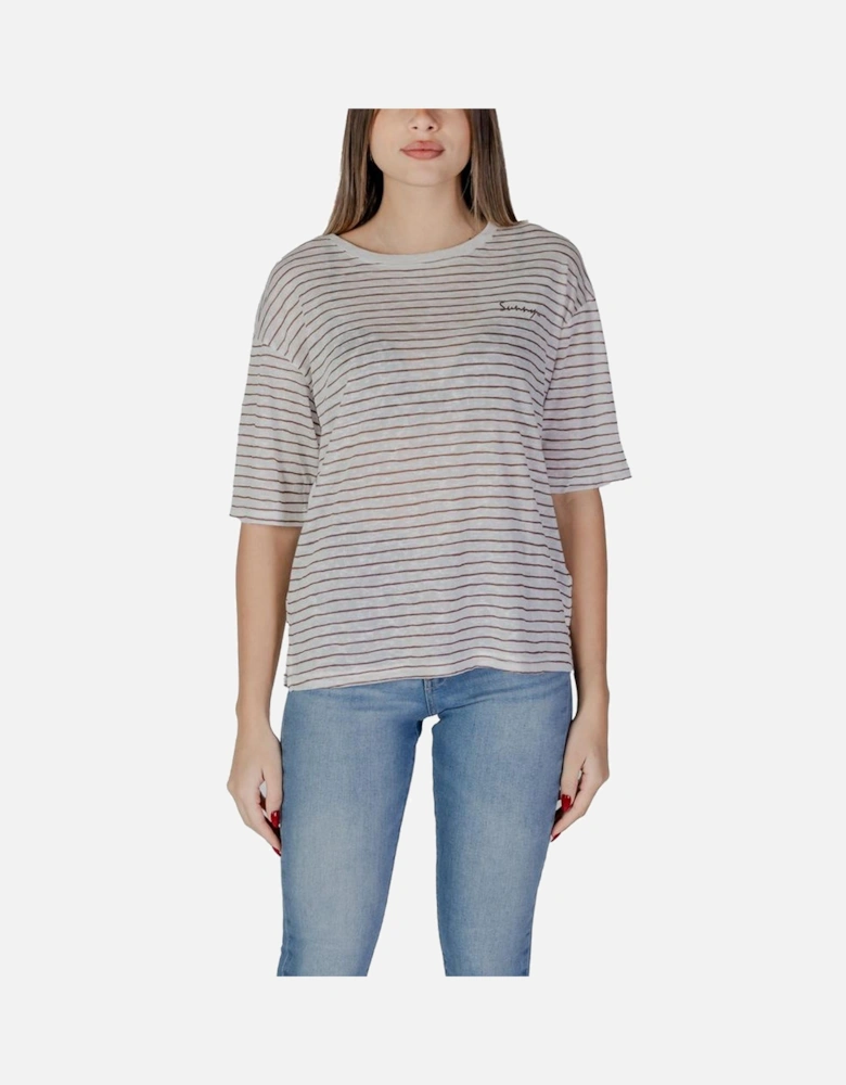 Polyester Viscose Canvas T-Shirts Women - Brown