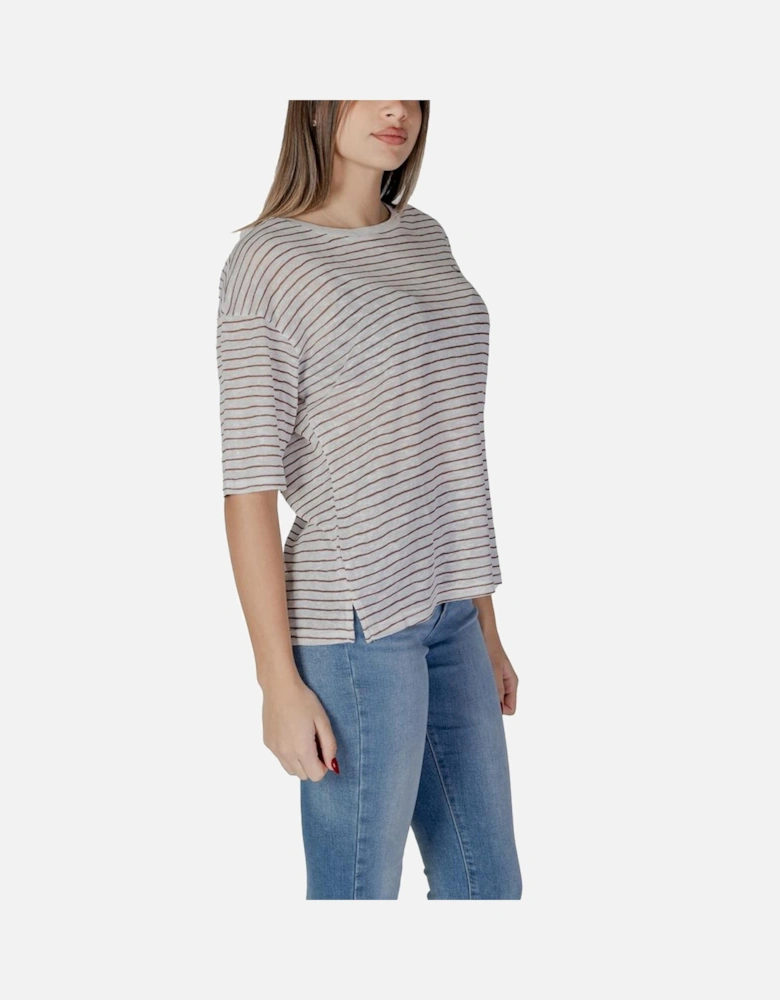Polyester Viscose Canvas T-Shirts Women - Brown