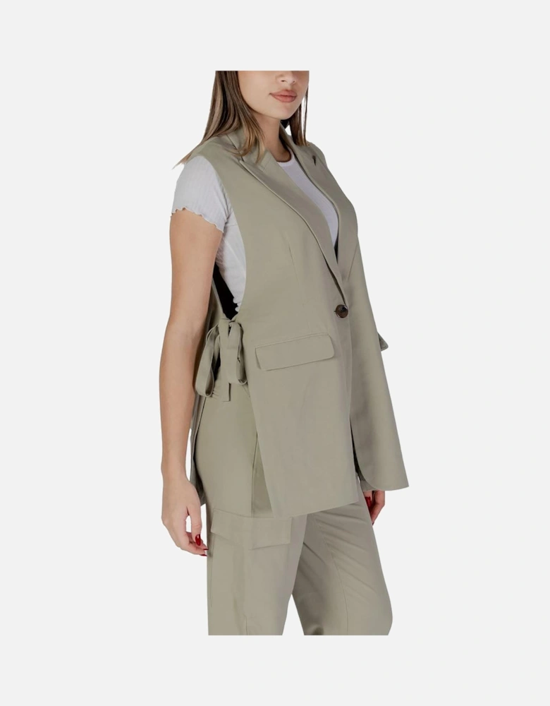 Polyester Viscose Blend Tailored Jacket Women - Green Suits