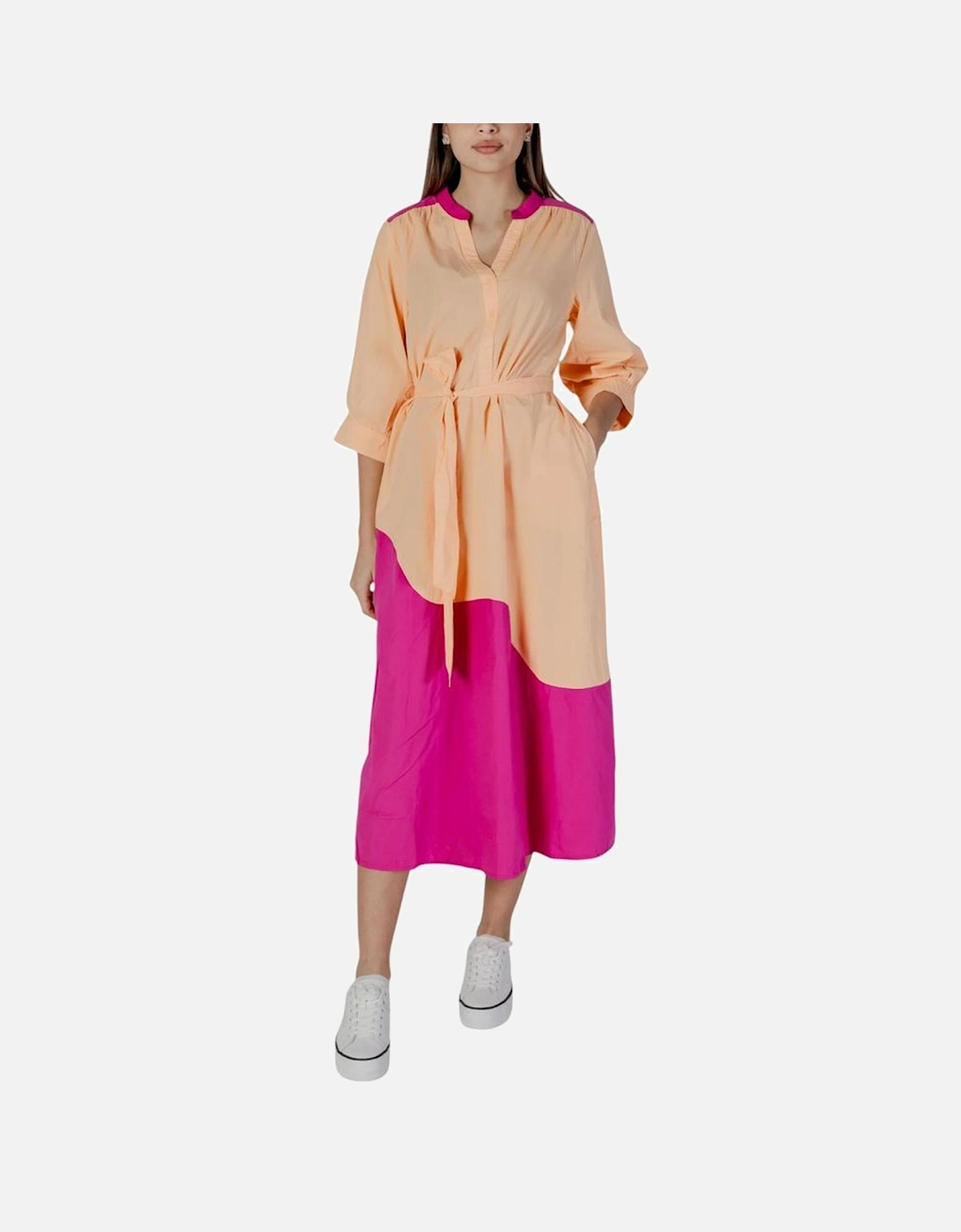 Cotton A-Line Midi Dress Women - Orange Dresses, 5 of 4
