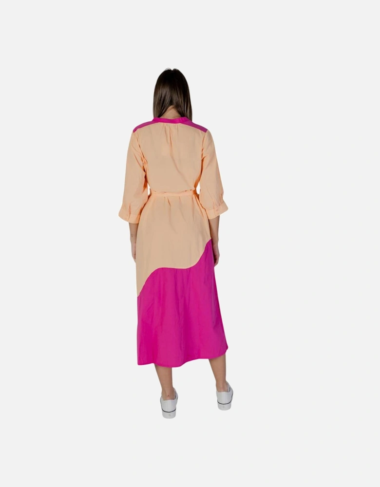 Cotton A-Line Midi Dress Women - Orange Dresses