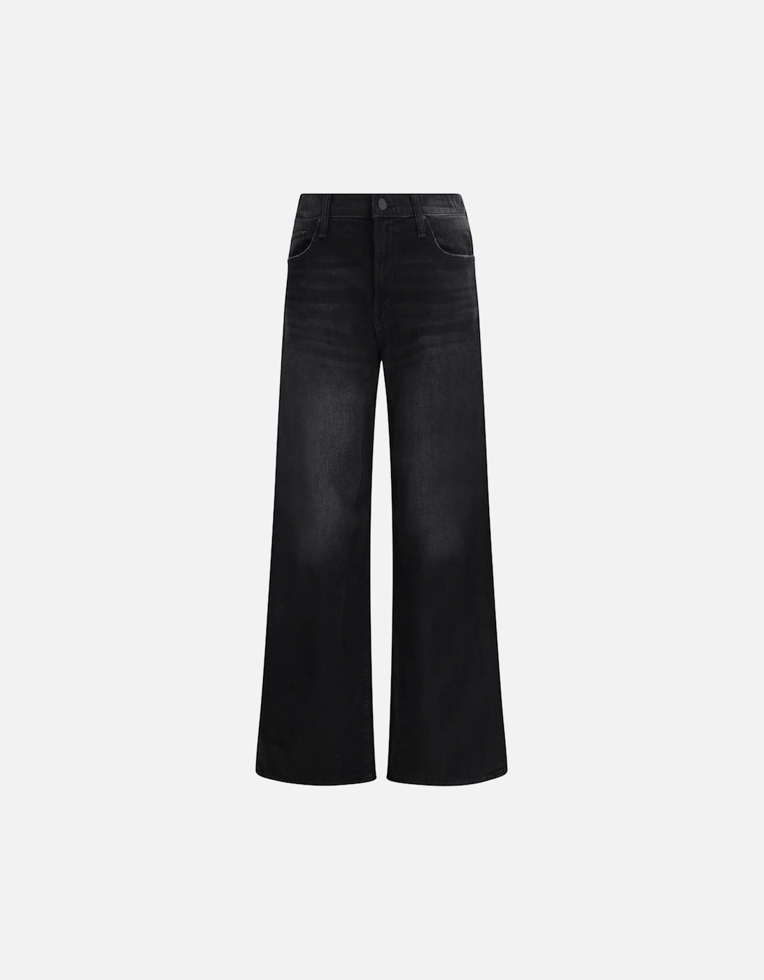 Wide-Leg Spinner Zip Sneak Cotton Jeans Women - Black Jeans, 4 of 3