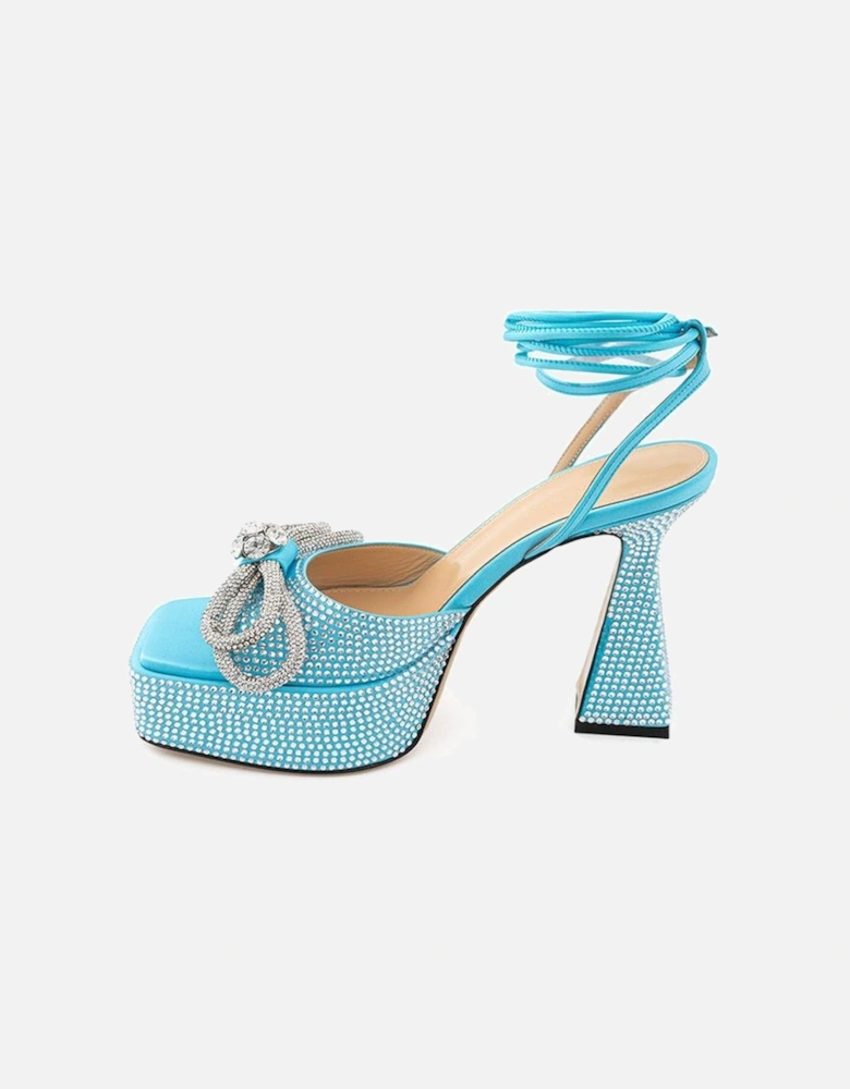 Light Blue Leather Platforms & Wedge Women Platform