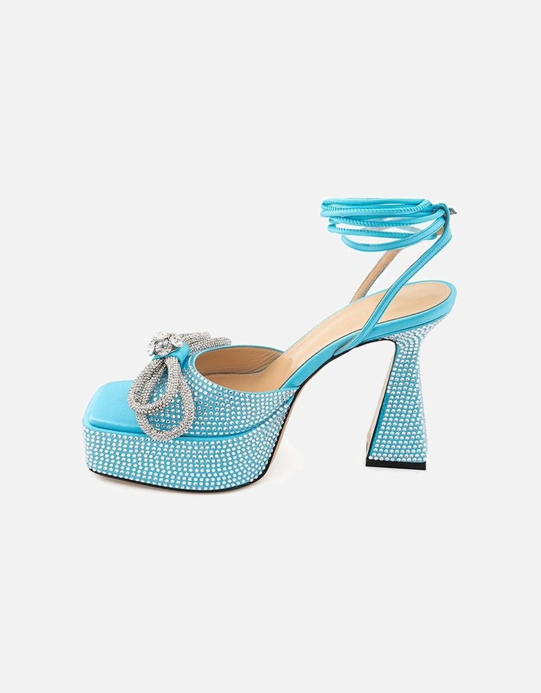 Light Blue Leather Platforms & Wedge Women Platform