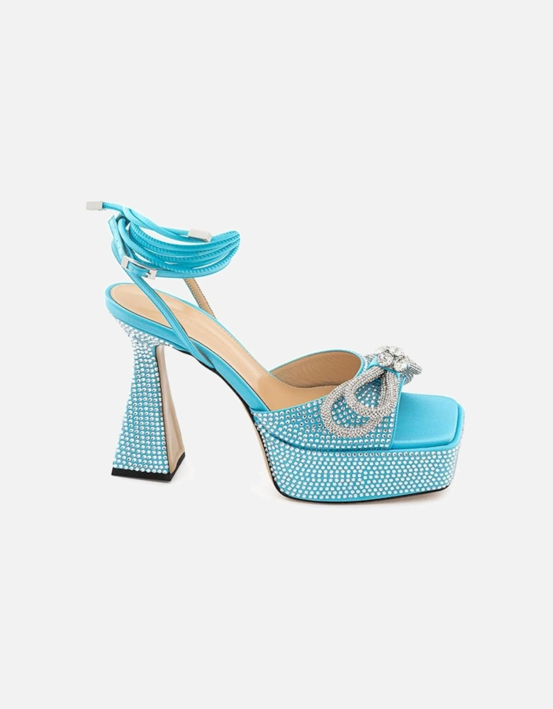 Light Blue Leather Platforms & Wedge Women Platform