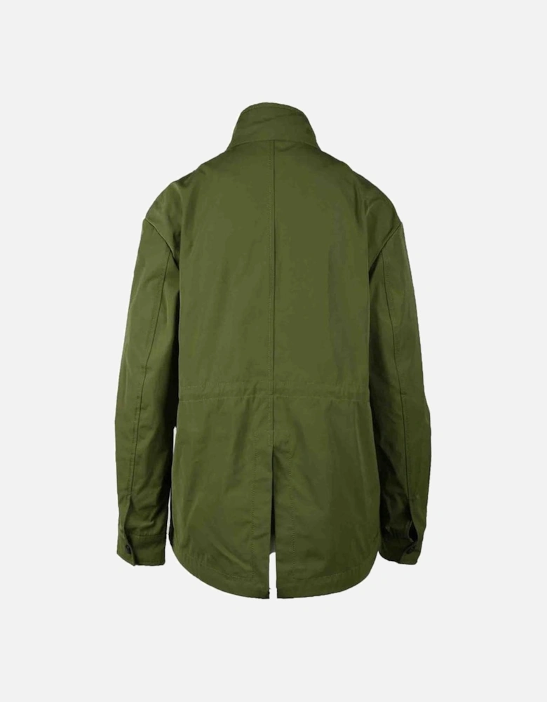 Womens Polyester-Cotton Blend Jacket - Green Jackets