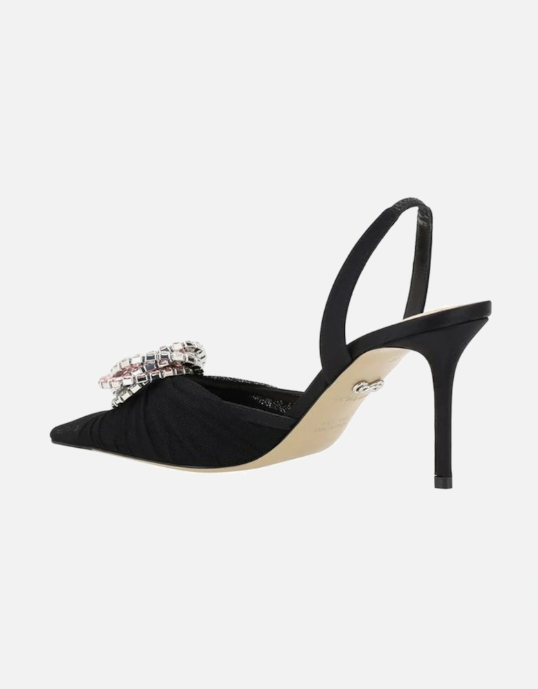 Semi-Transparent Tulle Galaxy Pumps with Rhinestones Women - Black