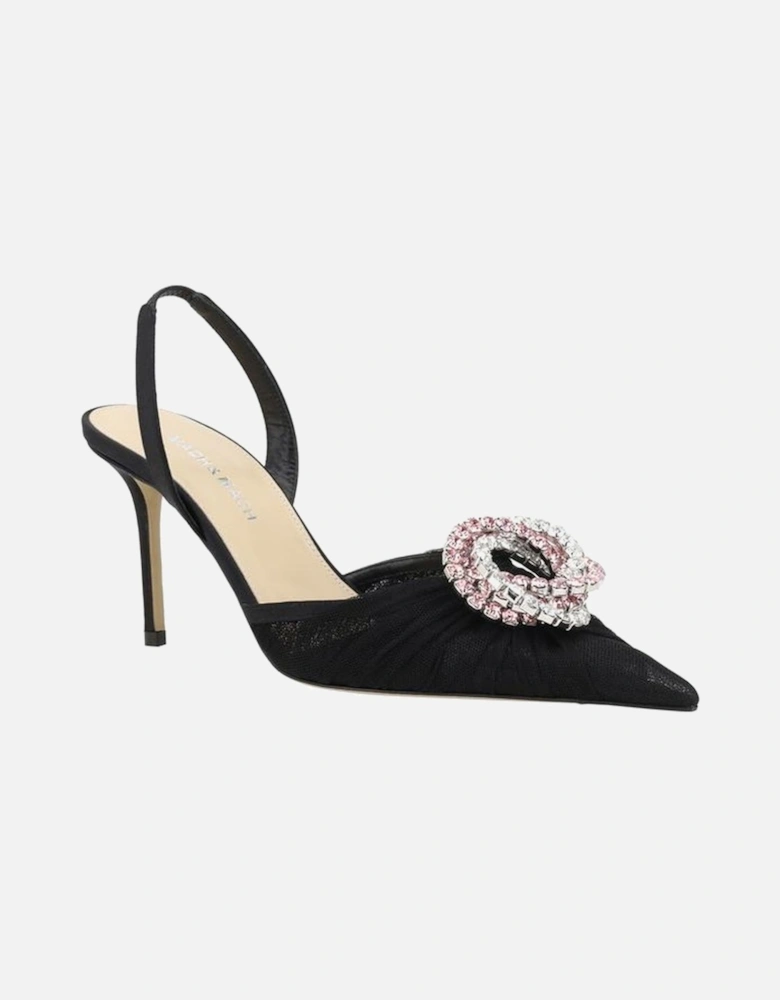 Semi-Transparent Tulle Galaxy Pumps with Rhinestones Women - Black