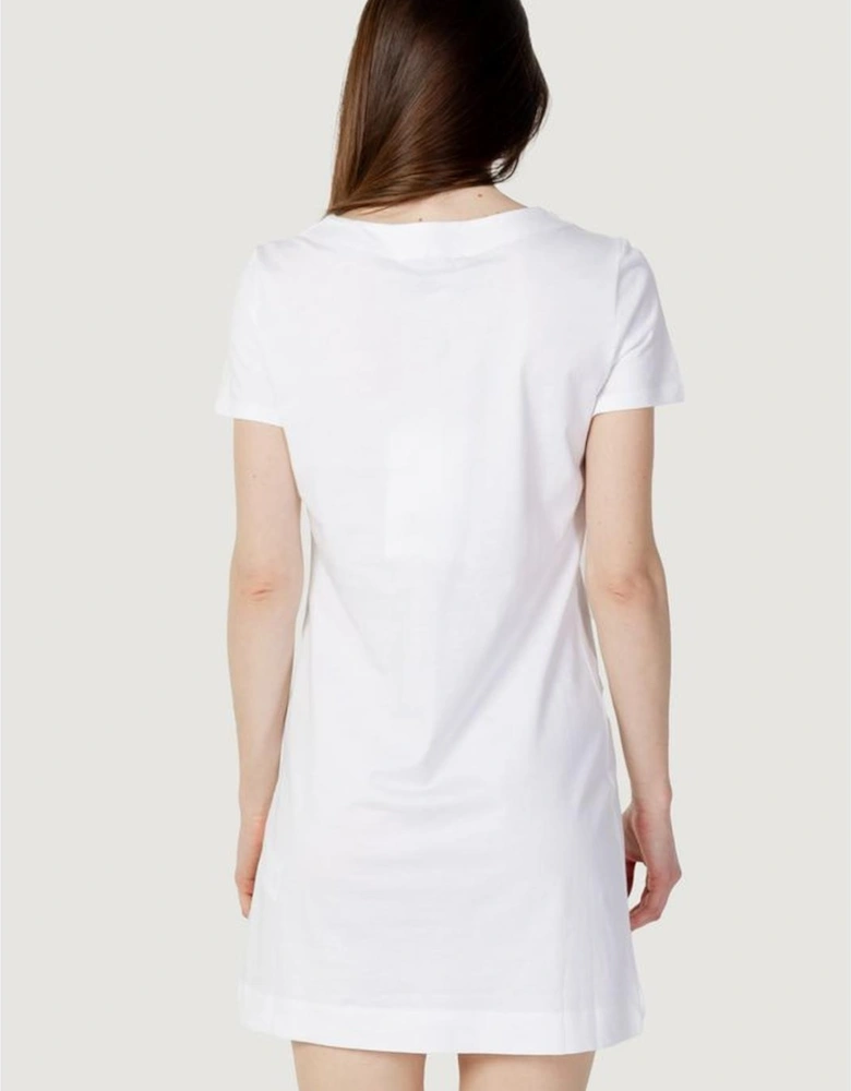 Womens Cotton Short Dress - White Dresses
