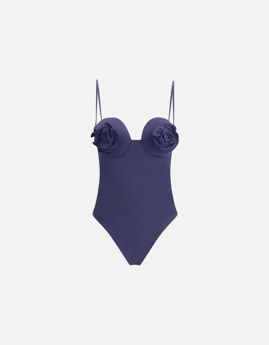 One-Piece Swimsuit with Rose Detail Women - Blue Swimwear, 4 of 3