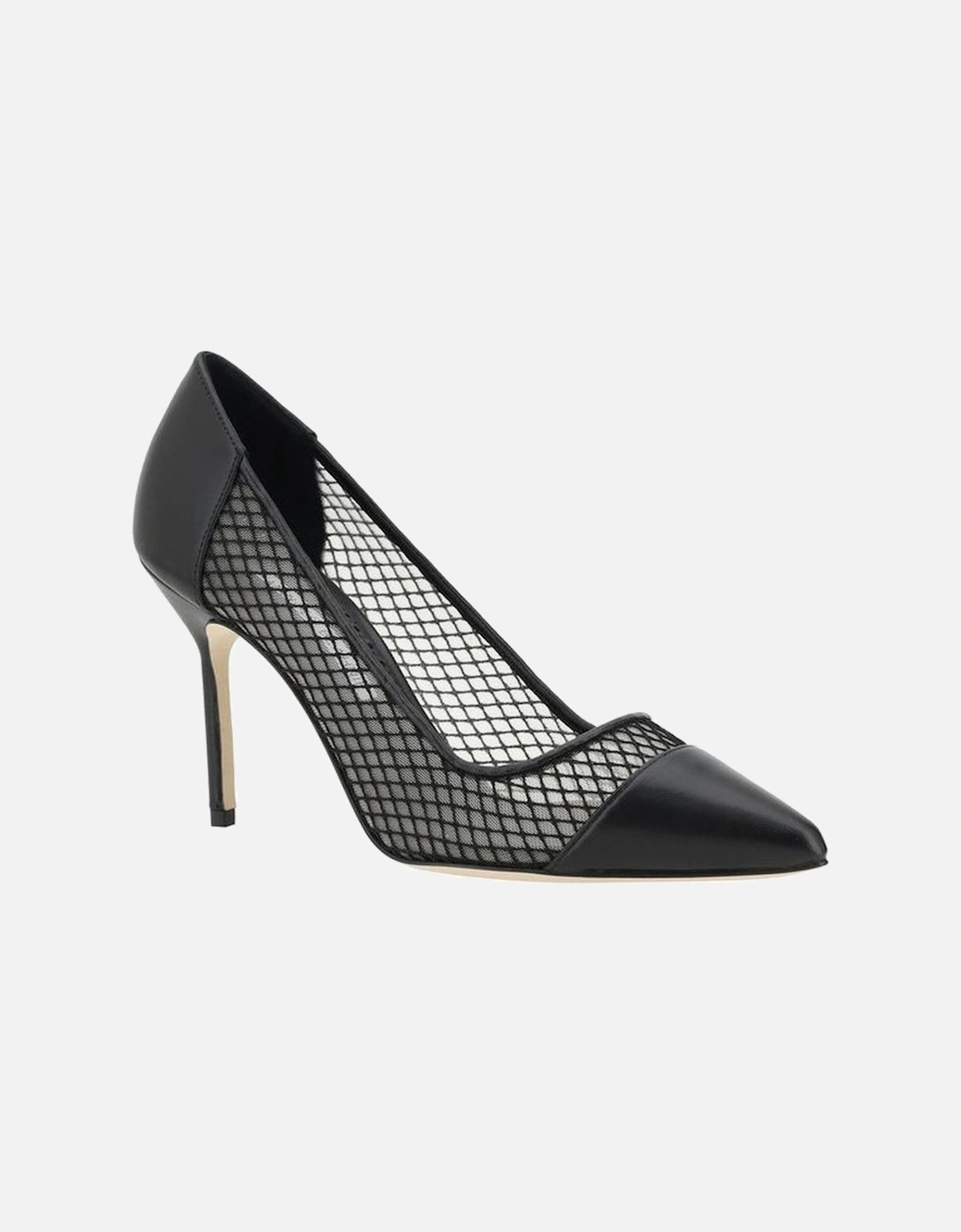 Lambskin Leather Capcour Pumps with Mesh Details Women - Black