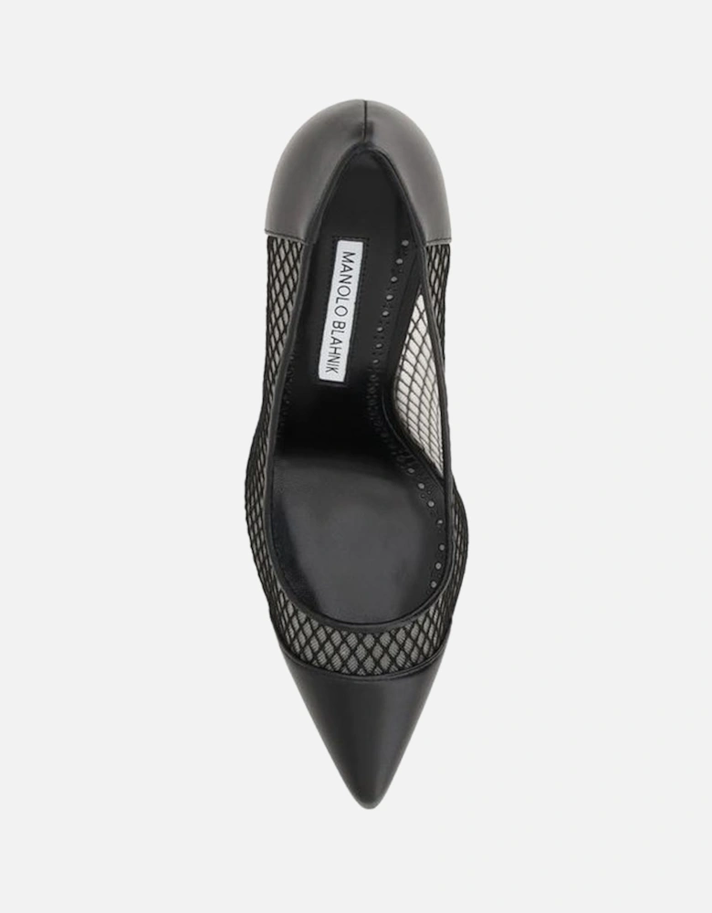 Lambskin Leather Capcour Pumps with Mesh Details Women - Black