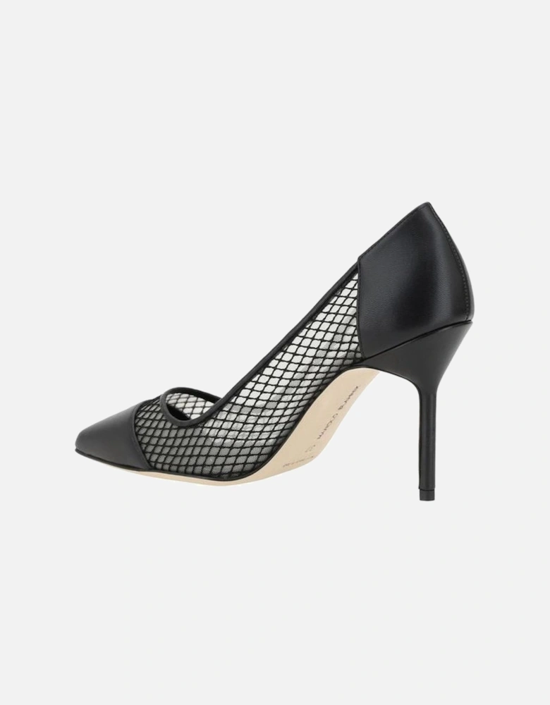 Lambskin Leather Capcour Pumps with Mesh Details Women - Black