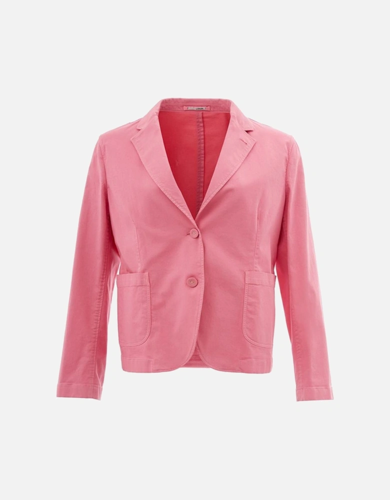 Elegant Tailored Cotton Jacket Women - Pink Jackets