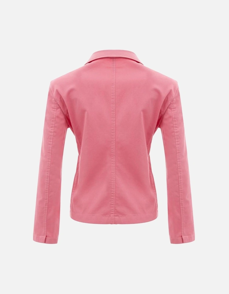 Elegant Tailored Cotton Jacket Women - Pink Jackets