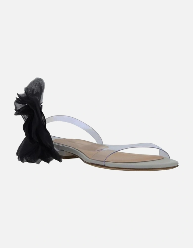Transparent PVC Sandals with Maxi Flower Applique Women - Multicolor