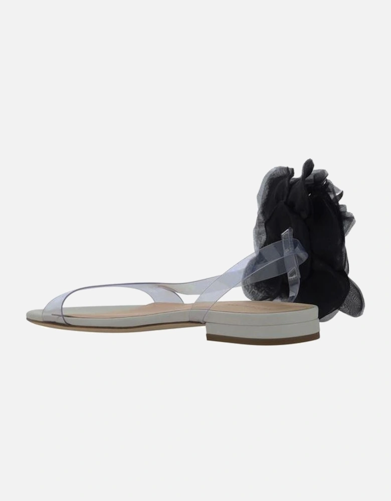 Transparent PVC Sandals with Maxi Flower Applique Women - Multicolor
