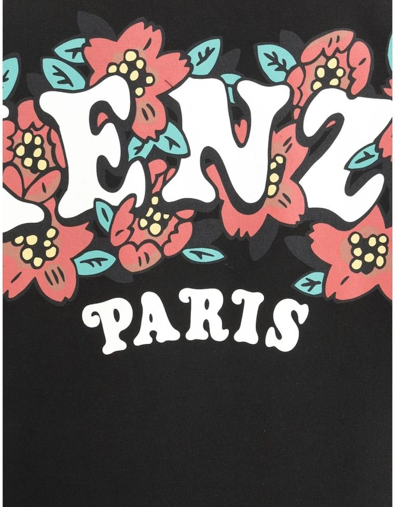 Cotton Sweatshirt with Iconic Monogram Women - Black Sweaters