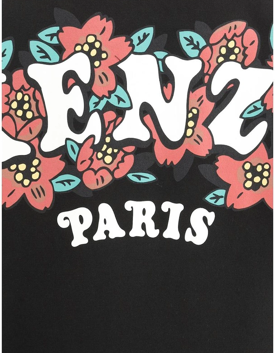 Cotton Sweatshirt with Iconic Monogram Women - Black Sweaters