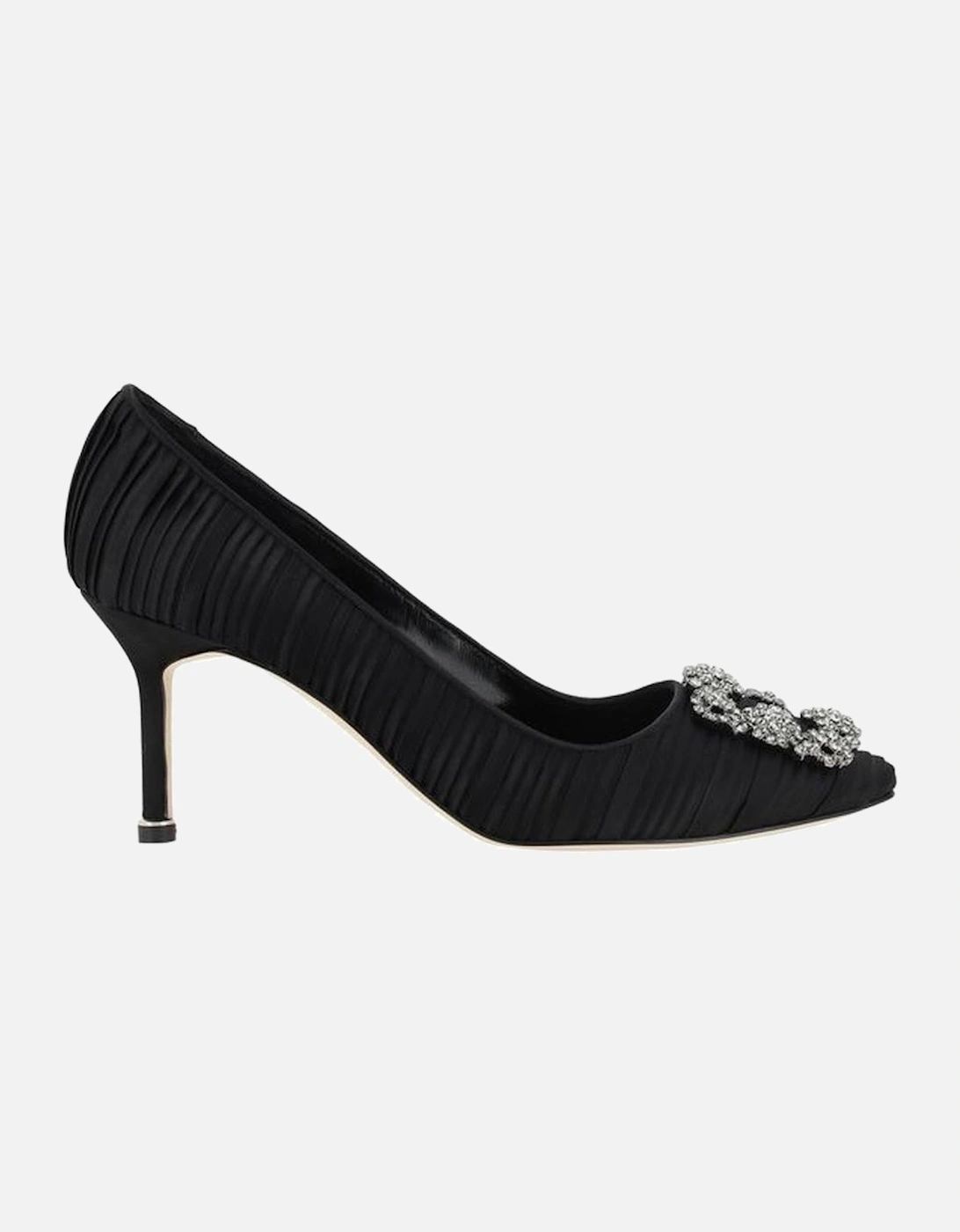 Silk Satin Hangisi Pump with Crystal Buckle Women - Black, 5 of 4