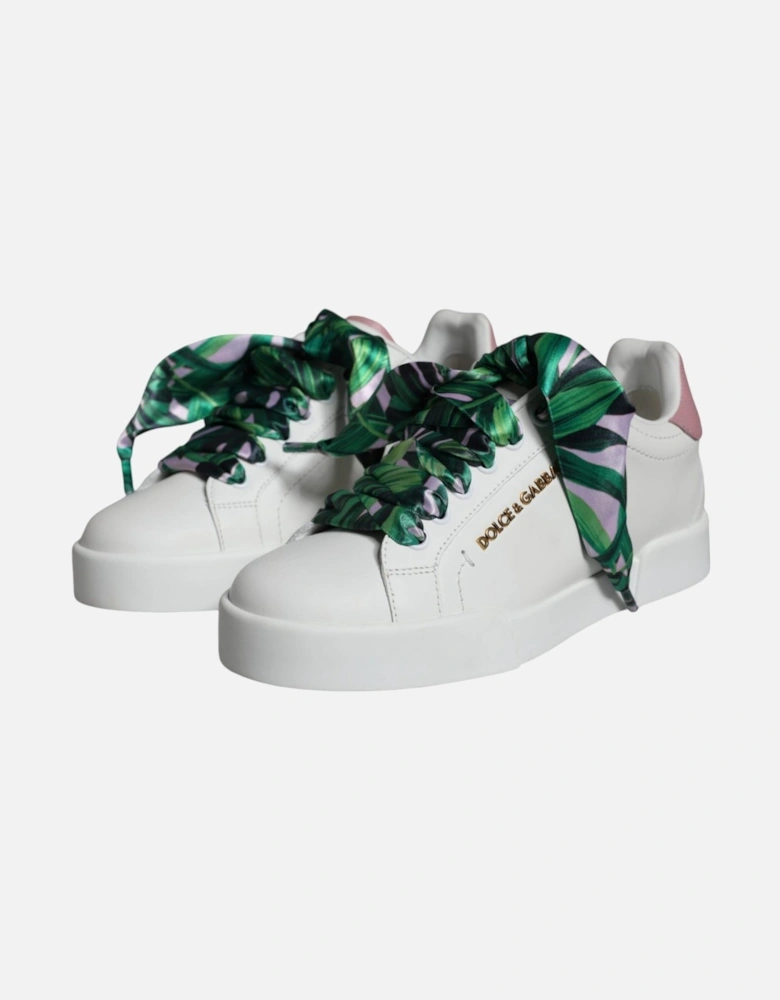 White Leather Portofino Low Top Sneakers Shoes Women