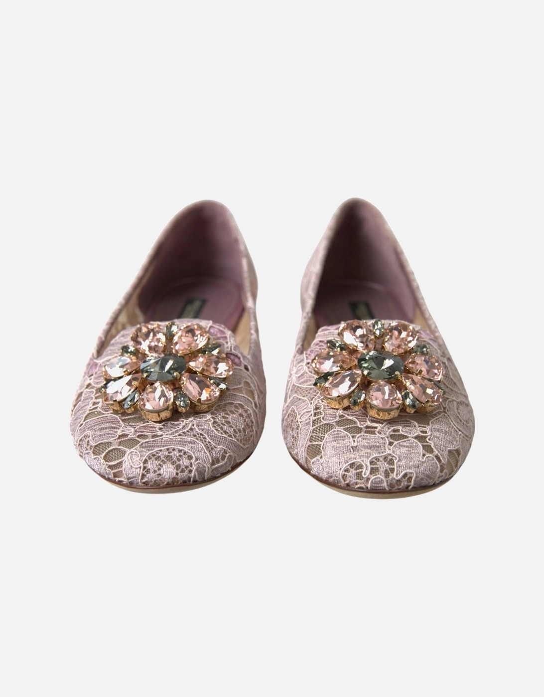 Pink Lace Crystal Ballet Flats Loafers Shoes Women