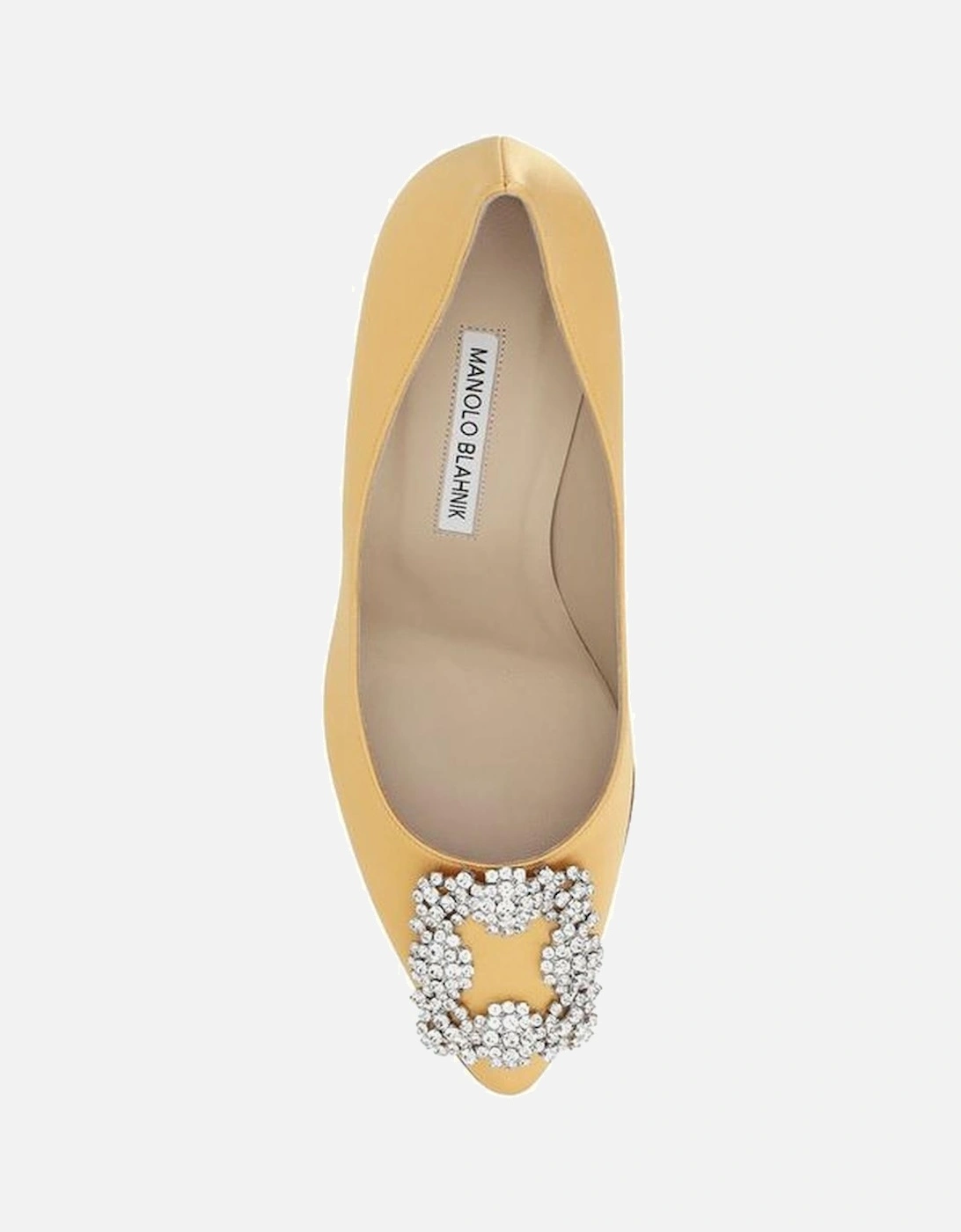 Silk Satin Pumps with Swarovski Crystal Buckle Women - Gold
