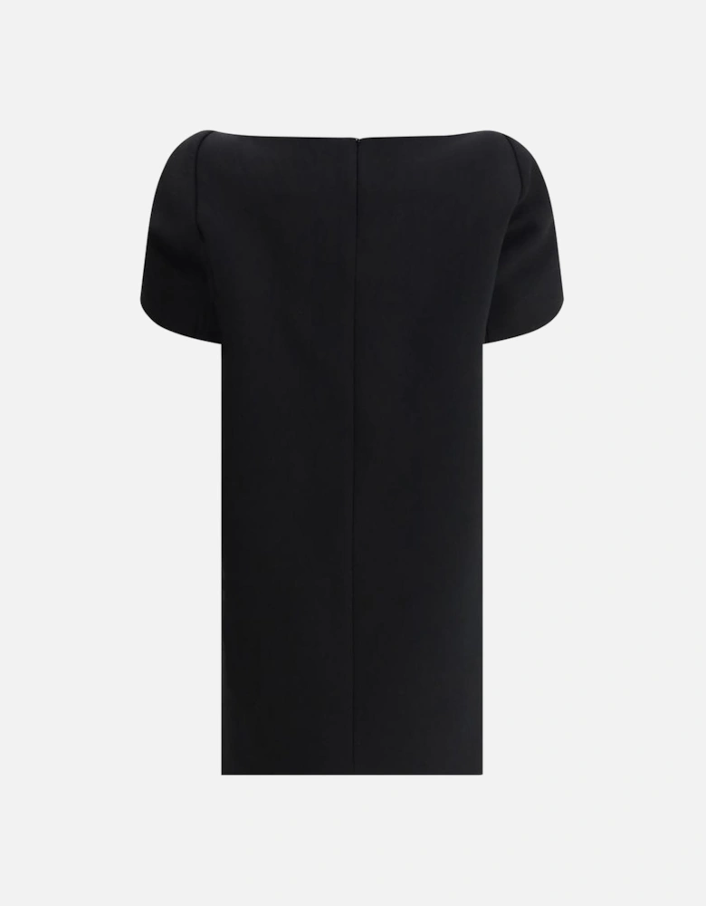 Off-Shoulder Mini Sheath Dress with Dropped Sleeves Women - Black