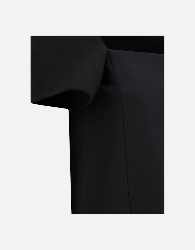 Off-Shoulder Mini Sheath Dress with Dropped Sleeves Women - Black