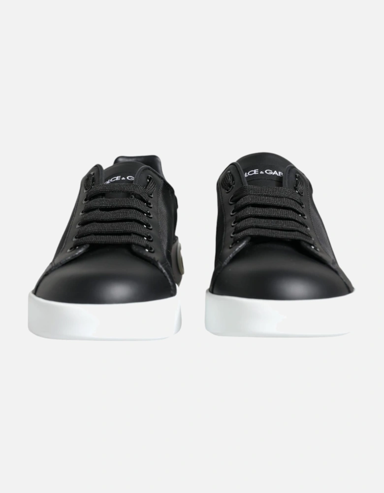 Black Calf Leather Portofino Sneakers Shoes Women