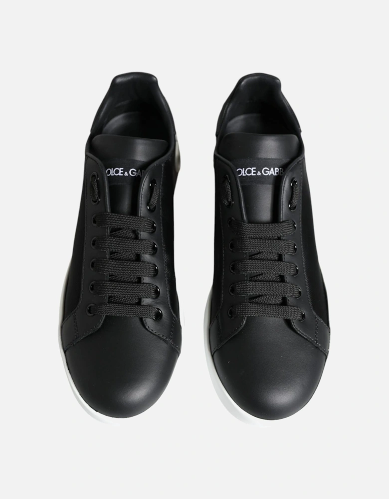 Black Calf Leather Portofino Sneakers Shoes Women