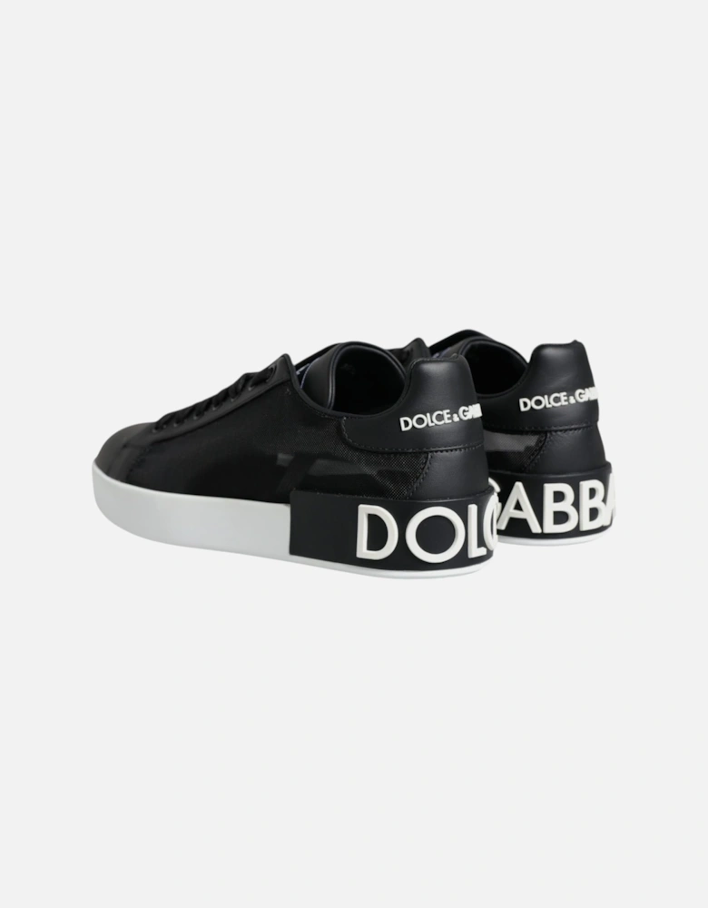 Black Calf Leather Portofino Sneakers Shoes Women