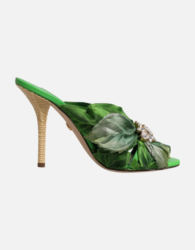 Green Crystal Slides KEIRA Sandal Shoes Women