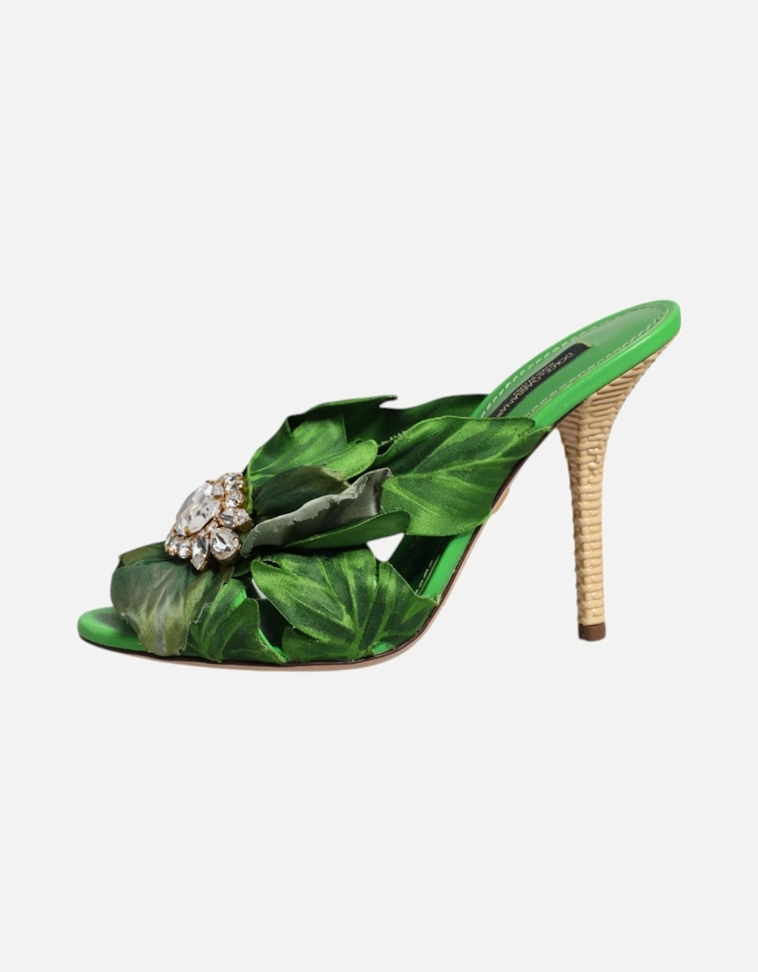 Green Crystal Slides KEIRA Sandal Shoes Women