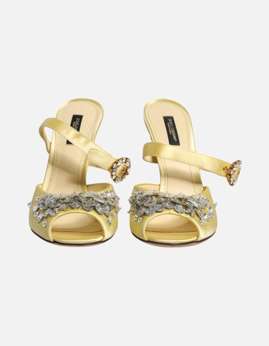 Yellow Crystal Slides KEIRA Sandals Shoes Women