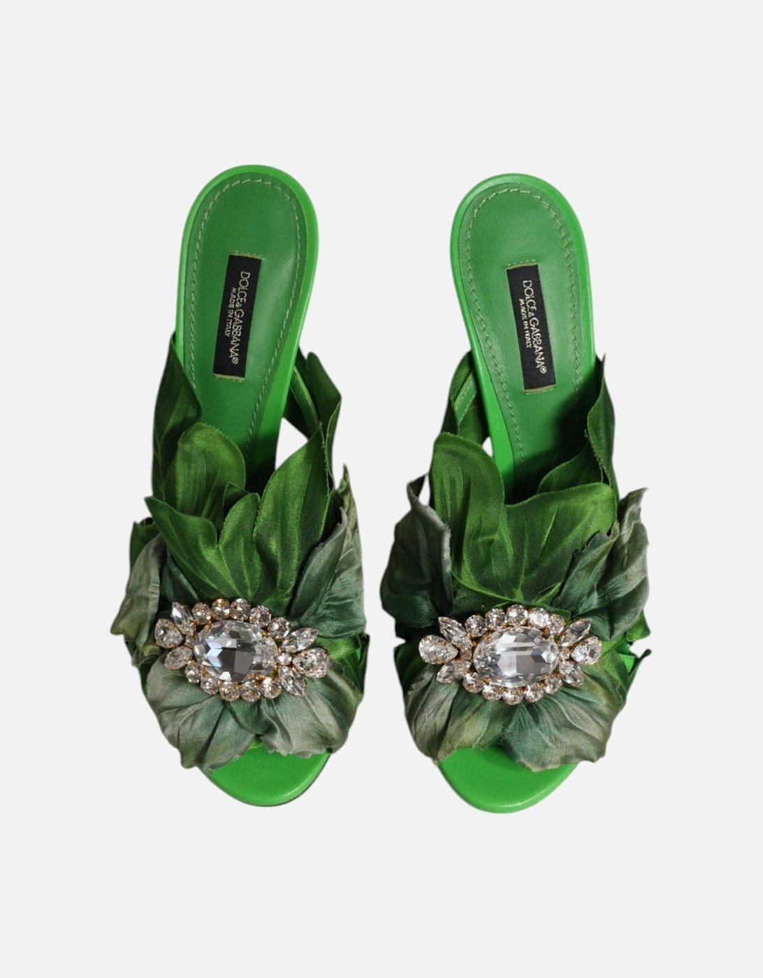 Green Crystal Slides KEIRA Sandal Shoes Women