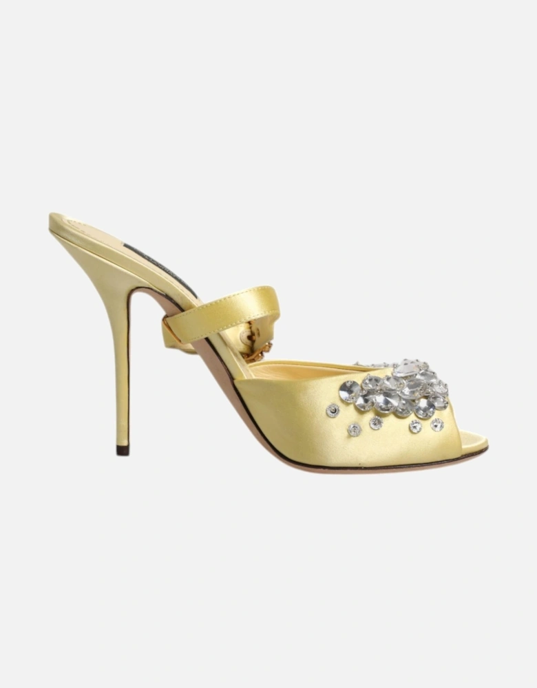 Yellow Crystal Slides KEIRA Sandals Shoes Women