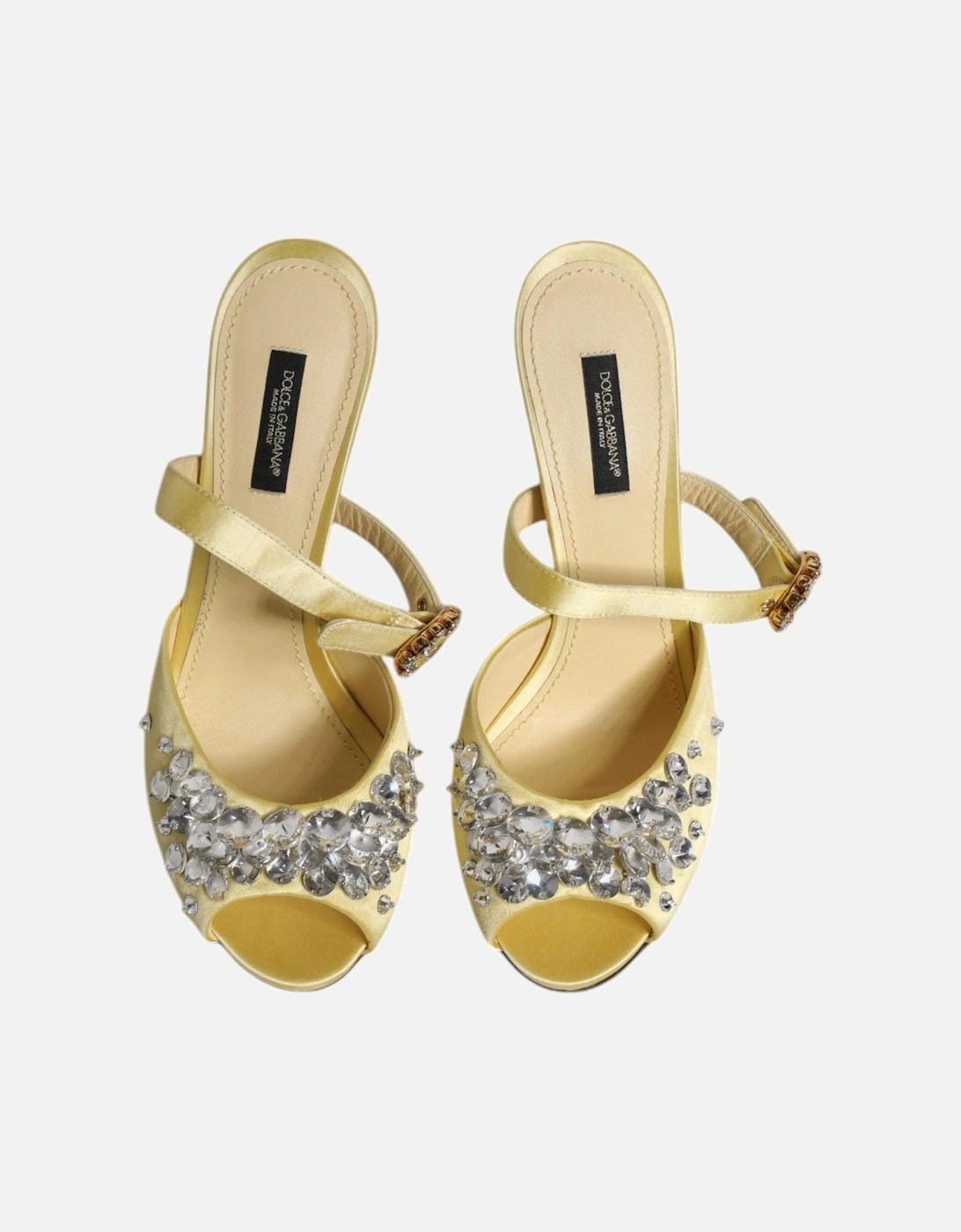 Yellow Crystal Slides KEIRA Sandals Shoes Women