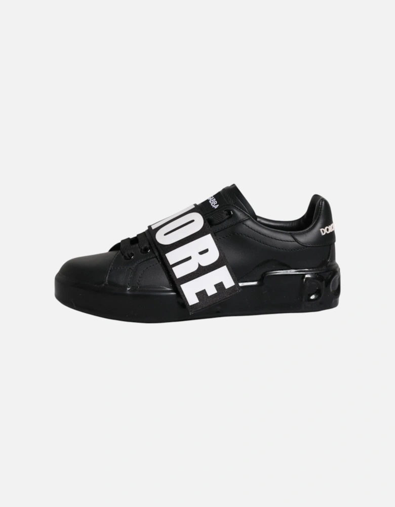 Black D&G AMORE Low Top Sneakers Shoes Women - Black And White