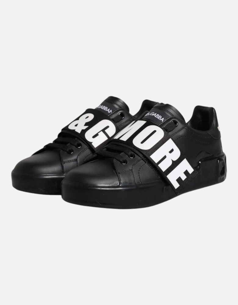 Black D&G AMORE Low Top Sneakers Shoes Women - Black And White