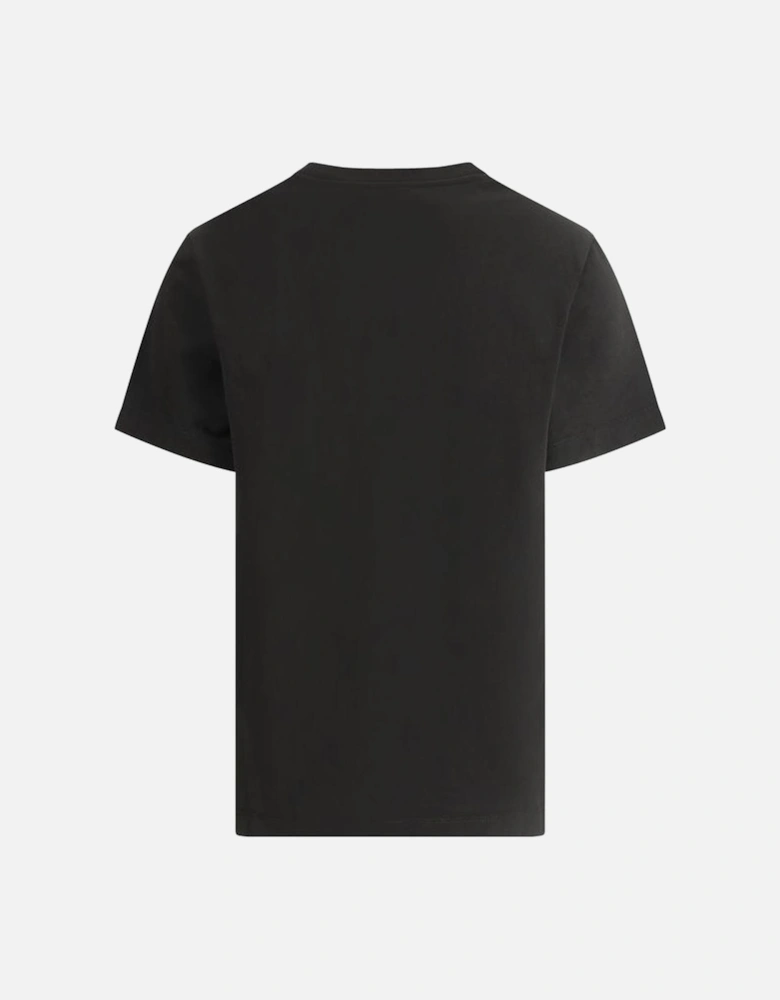 Cotton T-Shirt with Contrasting Monogram Print Women - Black