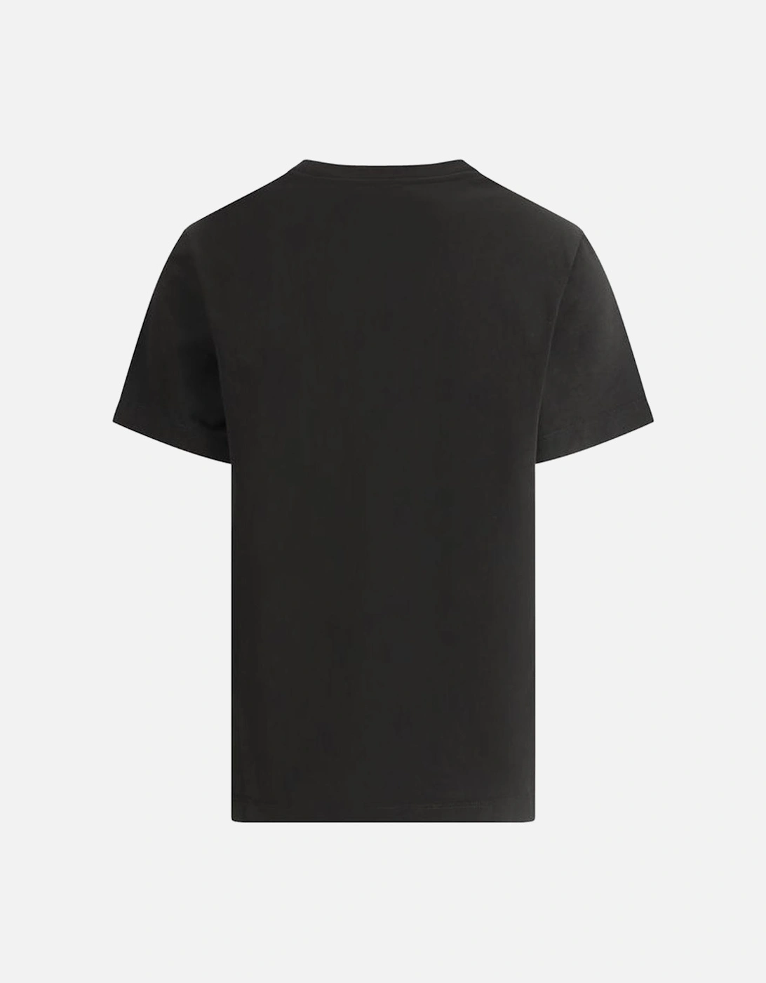 Cotton T-Shirt with Contrasting Monogram Print Women - Black