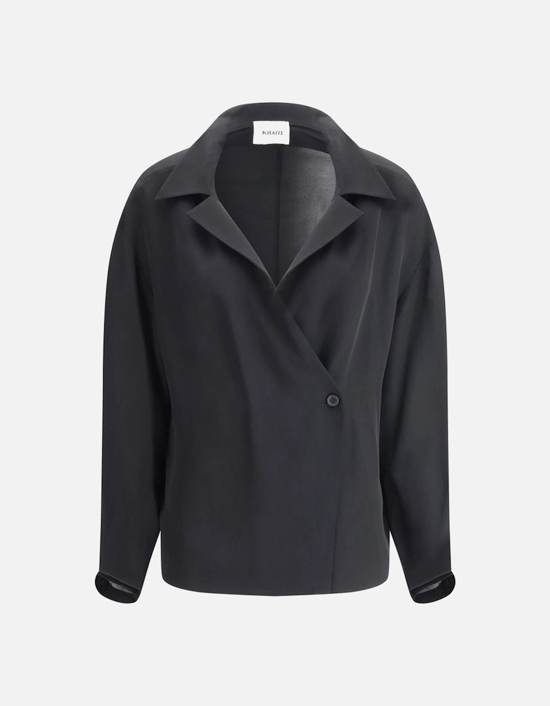 Silk Ashton Shirt with Deep Neckline Women - Black, 4 of 3