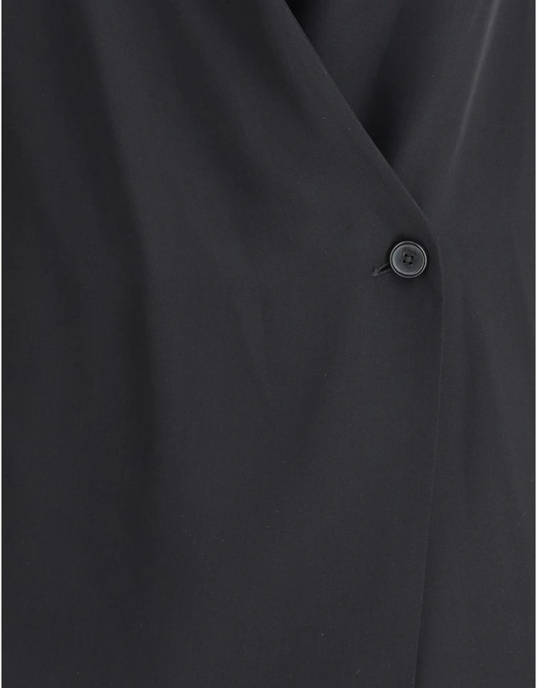 Silk Ashton Shirt with Deep Neckline Women - Black