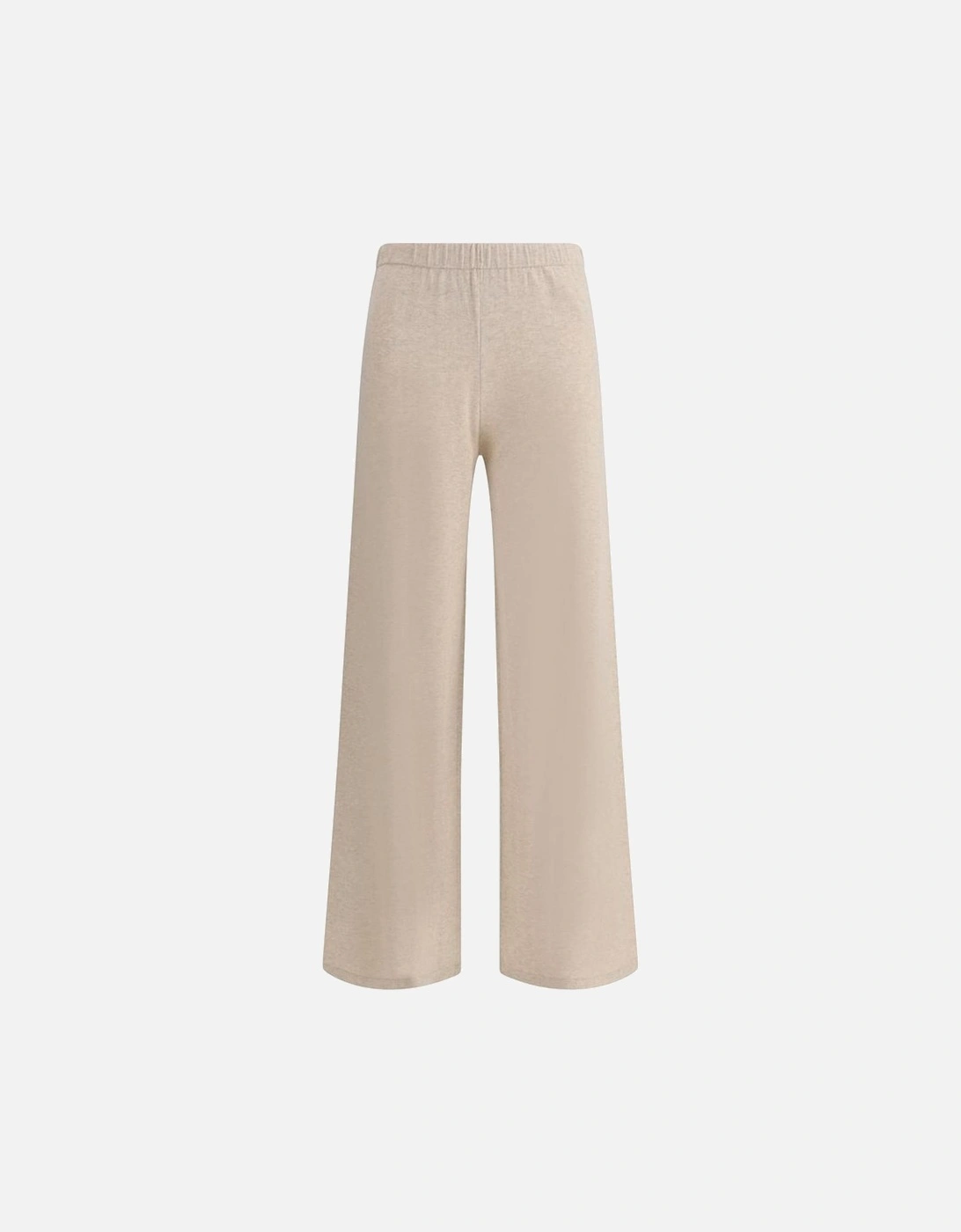 Elasticized Waistband Melange Wide-Leg Pants Women - Beige Jeans, 4 of 3